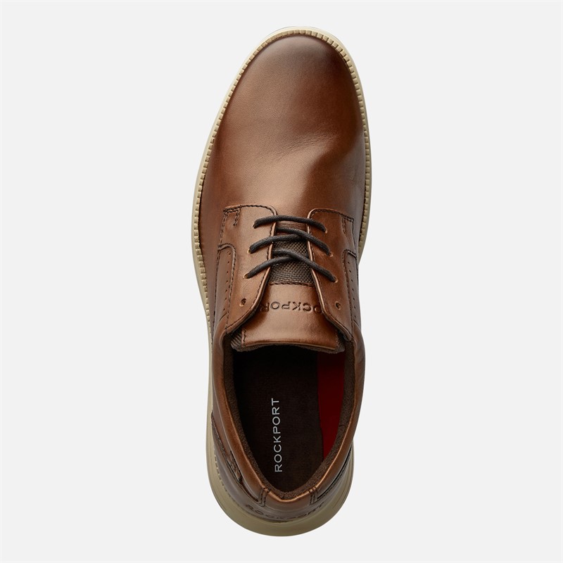 Rockport Mens Total Motion Plain Toe Derby Shoes Tan