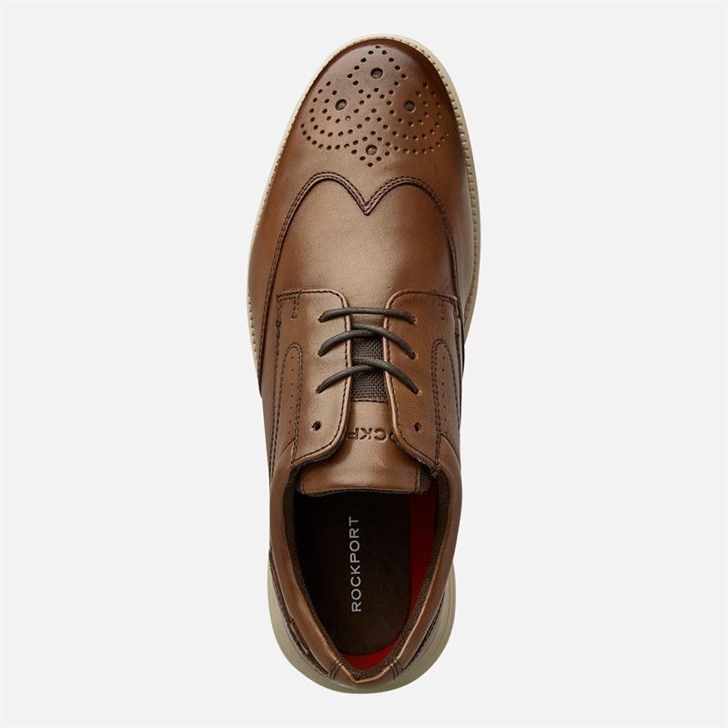 Rockport Mens Total Motion Brogue Shoes Tan