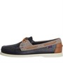 Sebago Mens Portland Spinnaker Lea NBK Deck Shoes Blue Navy/Grey/Brown Tan