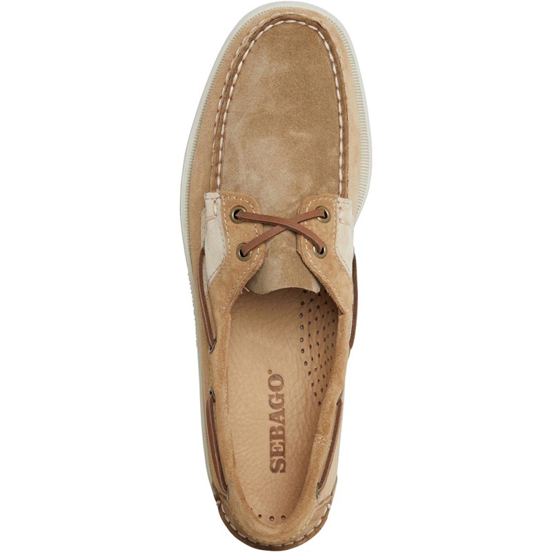 Sebago Mens Rossisland Jib Shadow Deck Shoes Beige Tones