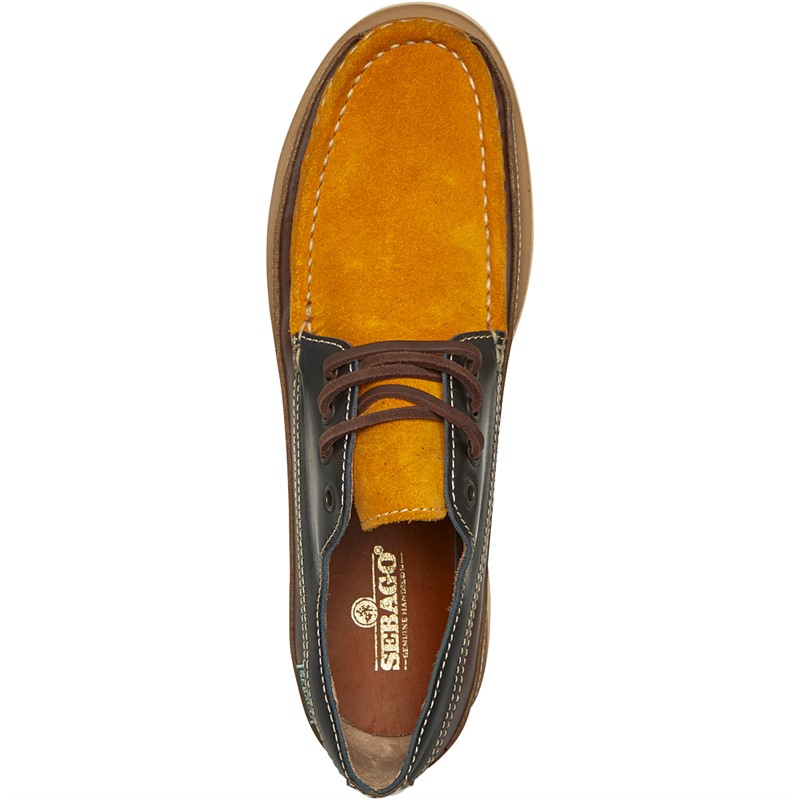 Sebago Mens Makwa Deck Shoes Brown/Brown Tan/Yellow Mimosa/Blue Navy