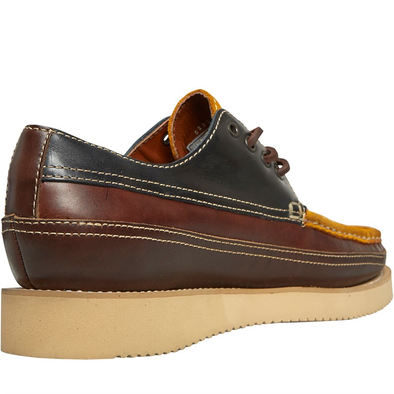 Sebago Mens Makwa Deck Shoes Brown/Brown Tan/Yellow Mimosa/Blue Navy