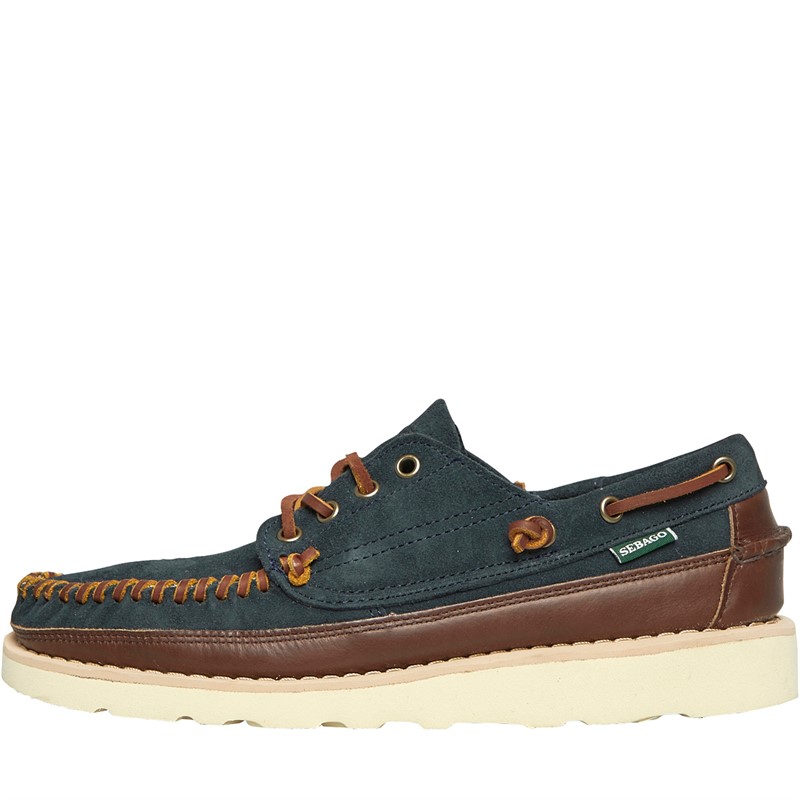 Buy Sebago Mens Keuka Lea Canoe Moc Deck Shoes Blue Navy Dark Brown