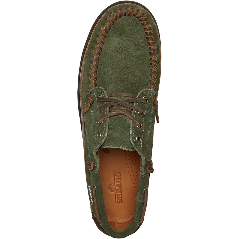 Buy Sebago Mens Keuka Lea Canoe Moc Deck Shoes Dark Brown/Dark Military