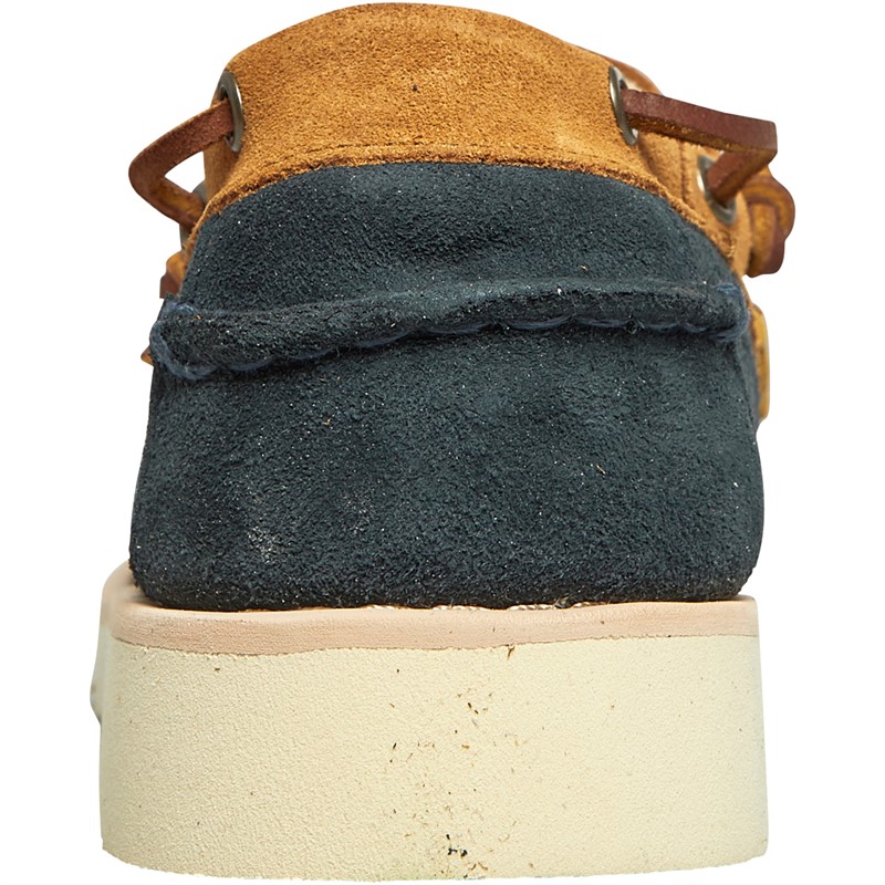 Sebago Mens Cayuga Deck Shoes Tan/Papyrus/Navy