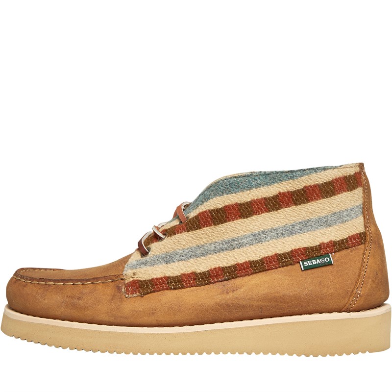 Sebago Mens Tatanka 2021 CH Pendleton Chukka Boots Brown Tan/Beige/Light Blue