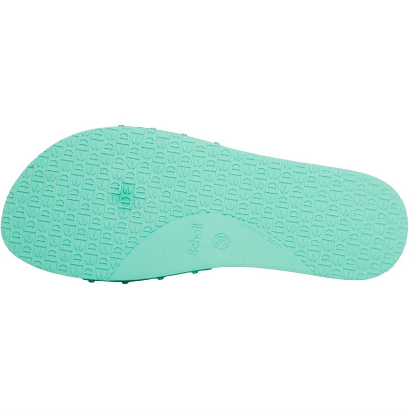 Scholl Womens Pop Sliders Aquamarine