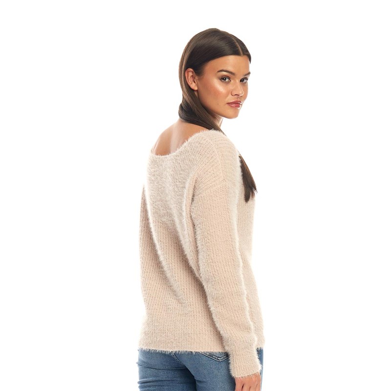 Buy SUNSHINE SOUL Womens VNeck Fluffy Jumper Pink