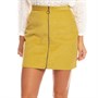 SUNSHINE SOUL Womens Cord Front Zip Skirt Mustard