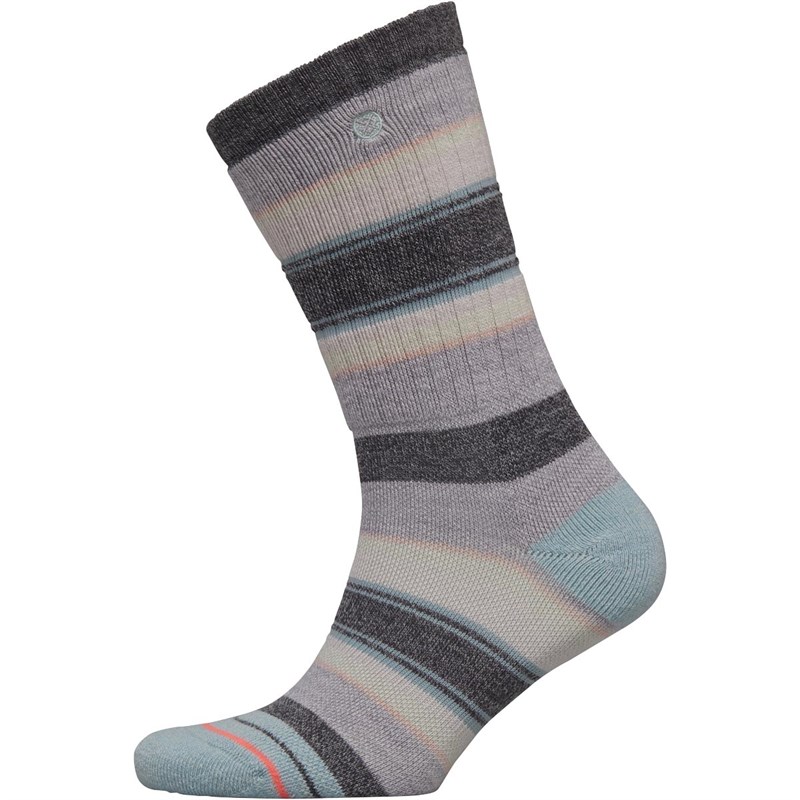 Image of STANCE Womens Payette Cushioned Outdoor Crew Socks Grey/Blue/Ecru