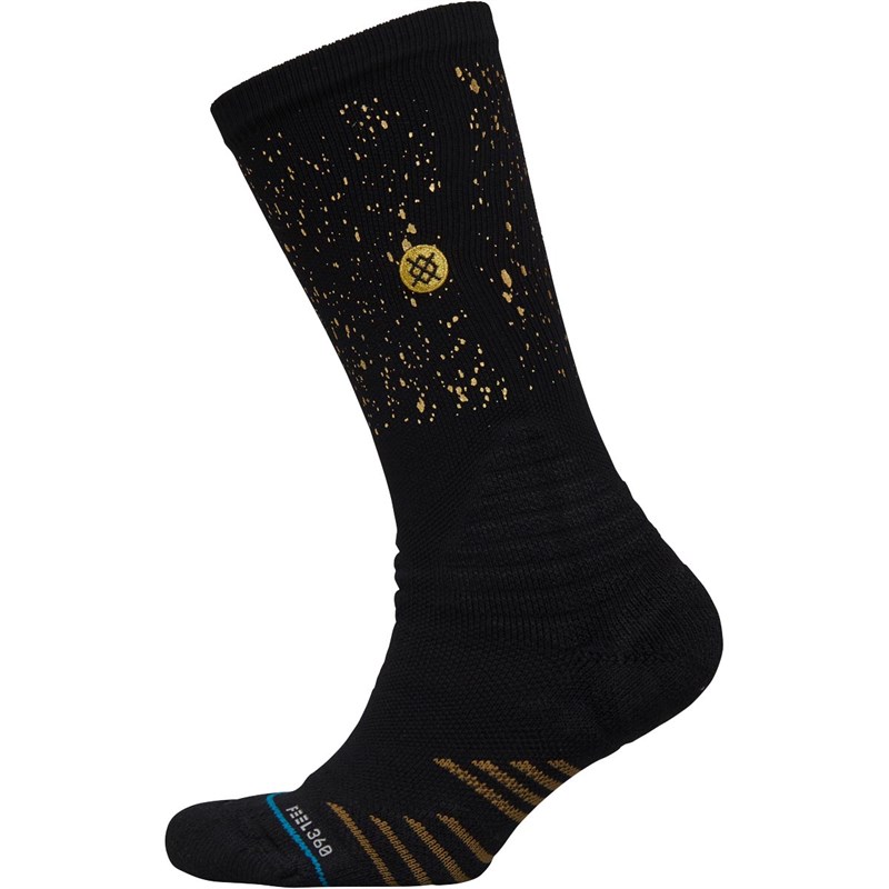 Buy STANCE Mens 24Karat Cushioned Basketball Crew Socks Black/Gold