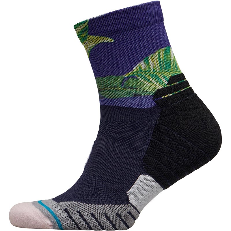 Buy STANCE Mens Makai Cushioned Golf Quarter Socks Navy/Blue/Green