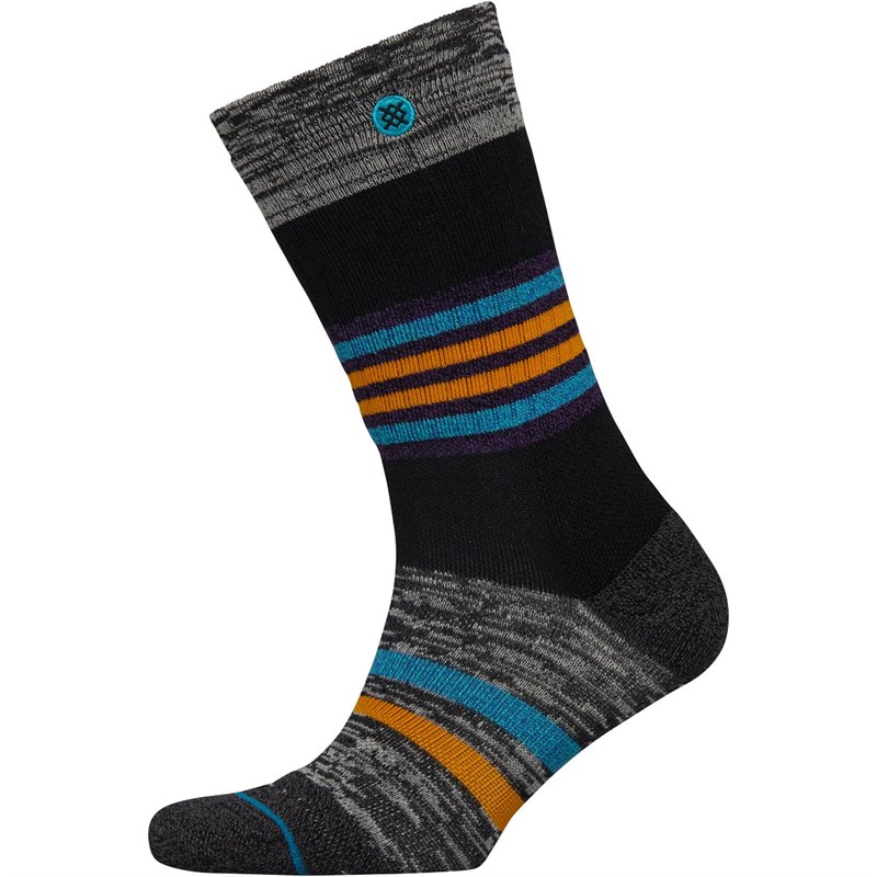 Buy STANCE Mens Mica Cushioned Outdoor Crew Socks Black/Orange/Teal