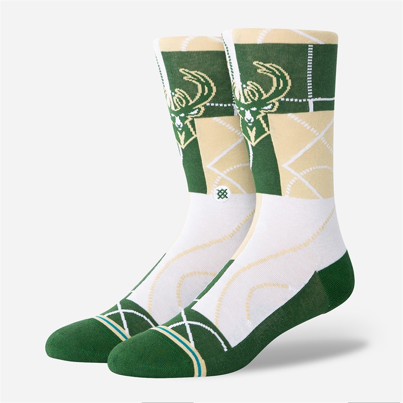 STANCE NBA Milwaukee Bucks Zone Graphic Crew Socks Green