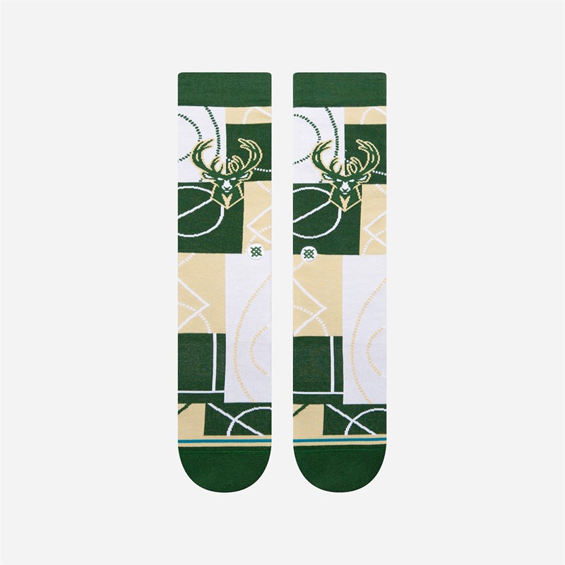 STANCE NBA Milwaukee Bucks Zone Graphic Crew Socks Green
