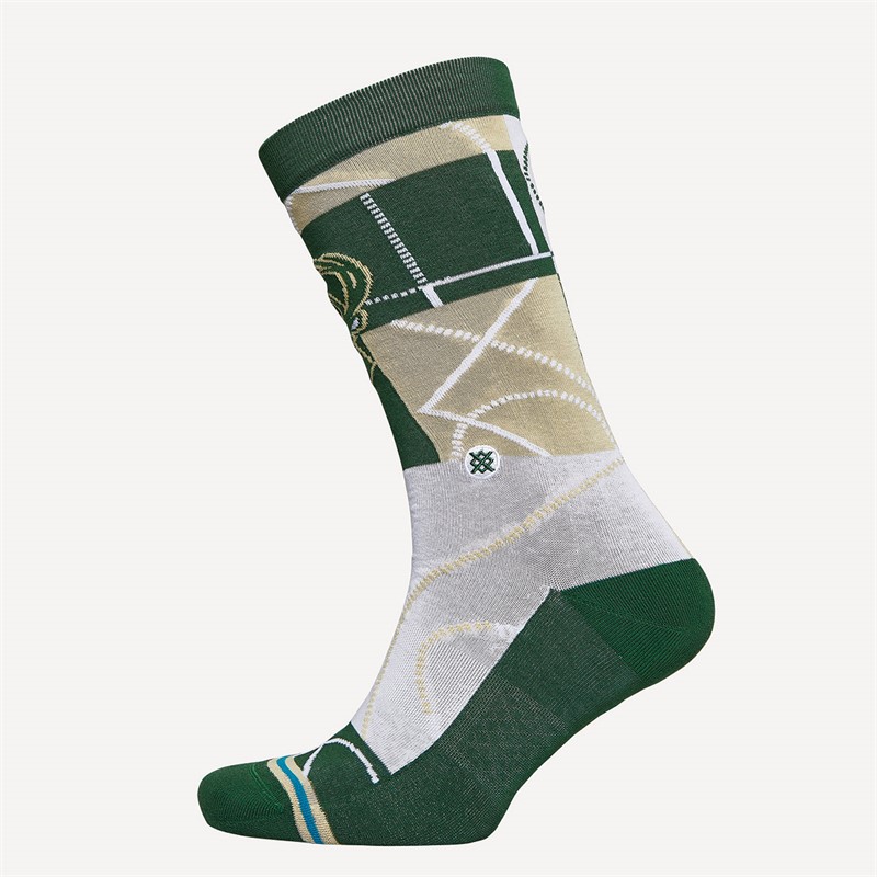 STANCE NBA Milwaukee Bucks Zone Graphic Crew Socks Green