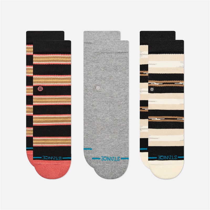 STANCE Kids Trailbound Three Pack Crew Socks Black