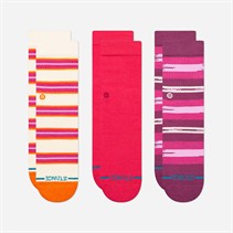 STANCE Kids Trailbound Three Pack Crew Socks Pink