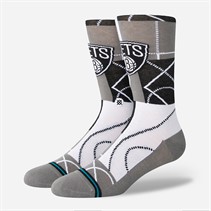 STANCE NBA New York Nets Zone Graphic Crew Socks Grey