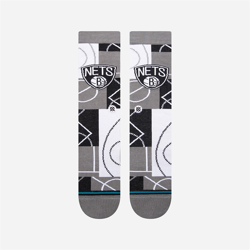 STANCE NBA New York Nets Zone Graphic Crew Socks Grey