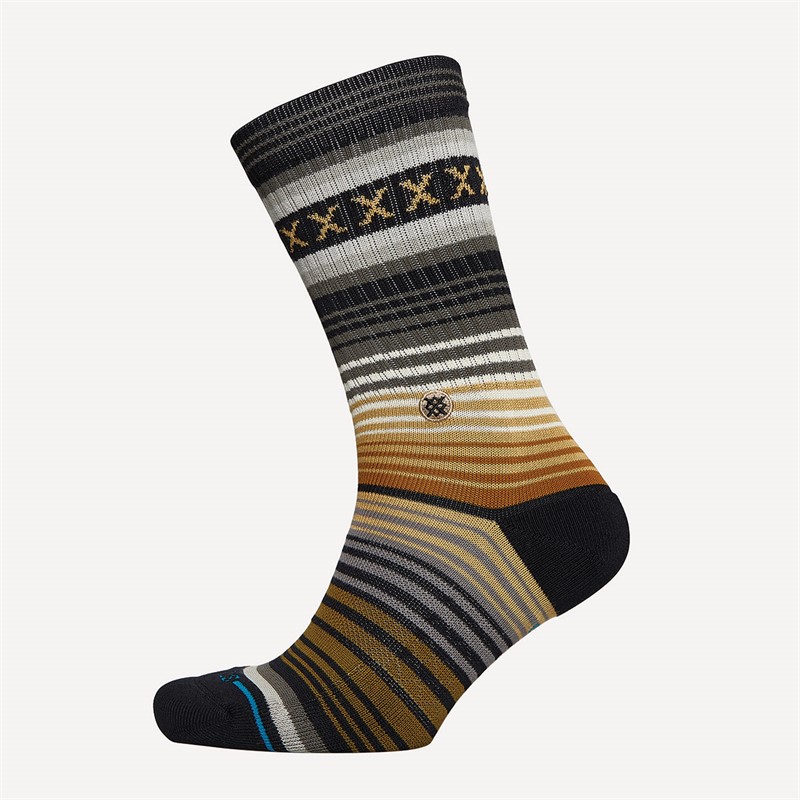 STANCE Curren Striped Three Pack Crew Socks Forest