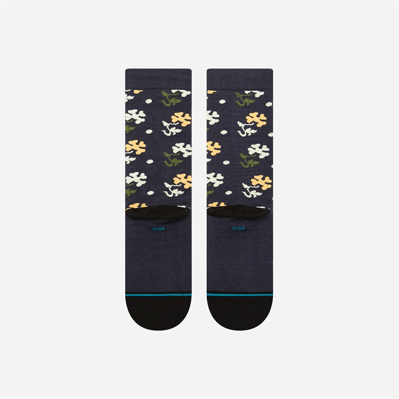 STANCE Pop End Floral Crew Socks Navy