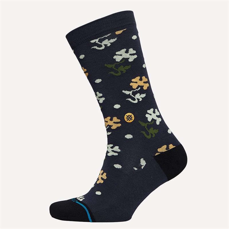 STANCE Pop End Floral Crew Socks Navy