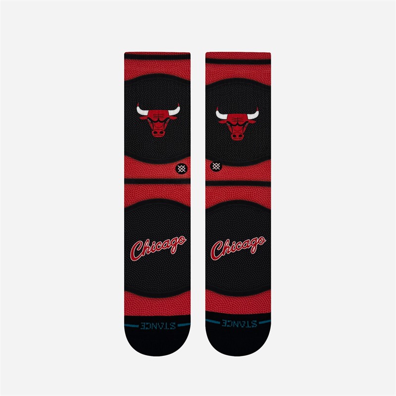STANCE NBA Chicago Bulls Mini Ball Graphic Crew Socks Red