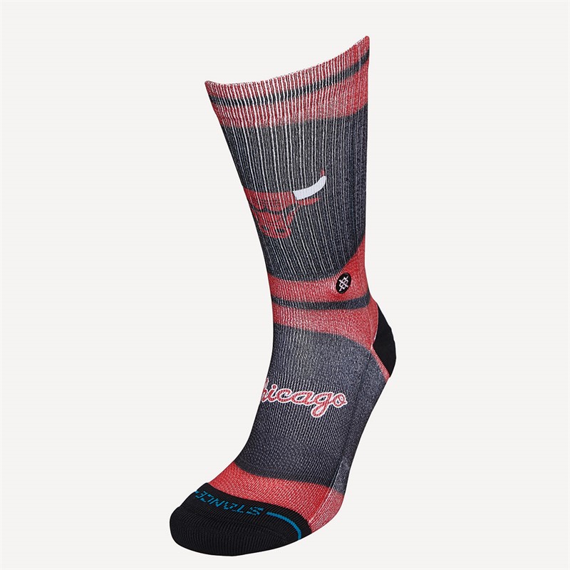 STANCE NBA Chicago Bulls Mini Ball Graphic Crew Socks Red
