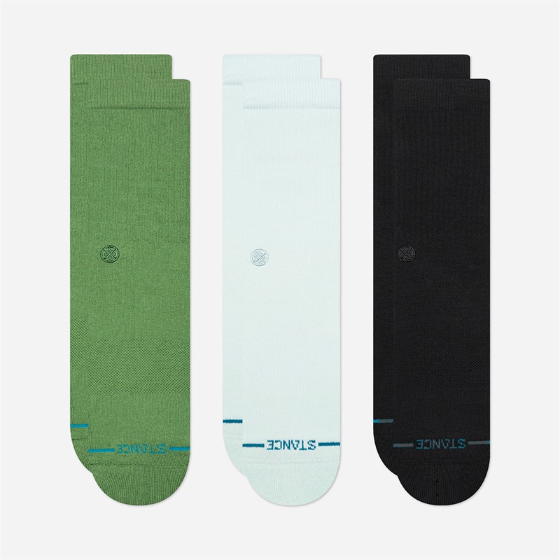 STANCE Icon Three Pack Quarter Socks Green