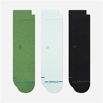STANCE Icon Three Pack Quarter Socks Green