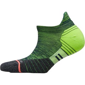 Image of STANCE Womens Distance Cushioned Running Tab Socks Green/Grey/Yellow