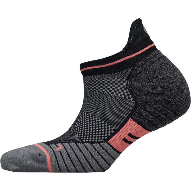 Buy STANCE Womens Windy Cushioned Running Tab Socks Black/Pink/Grey