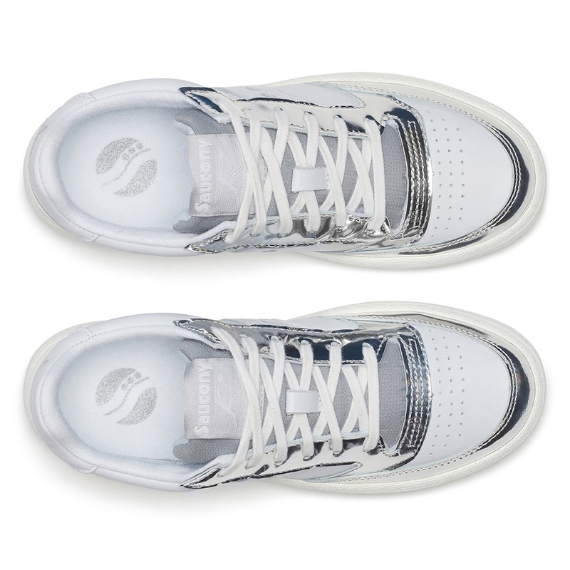 Saucony Womens Jazz Court Trainers White/Silver