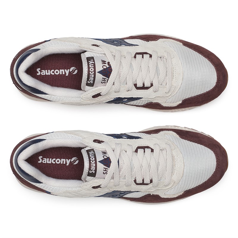 Saucony Mens Shadow 5000 Trainers Moon/Chocolate