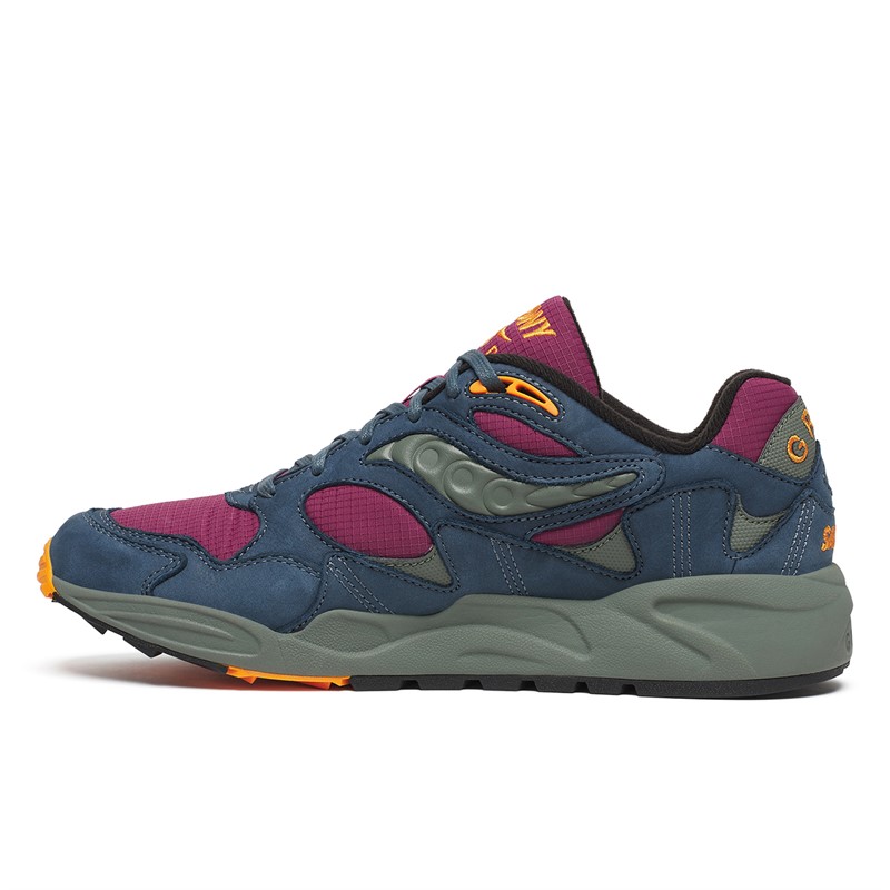Saucony Mens Grid Shadow 2 Trainers Purple/Blue