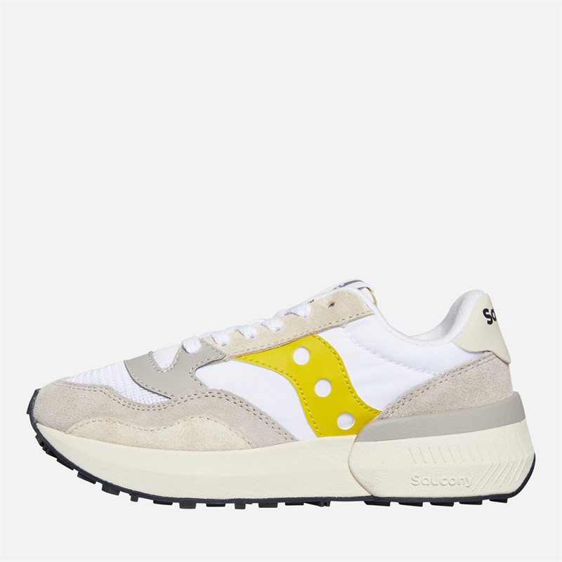 Saucony Womens Jazz NXT Trainers White/Yellow