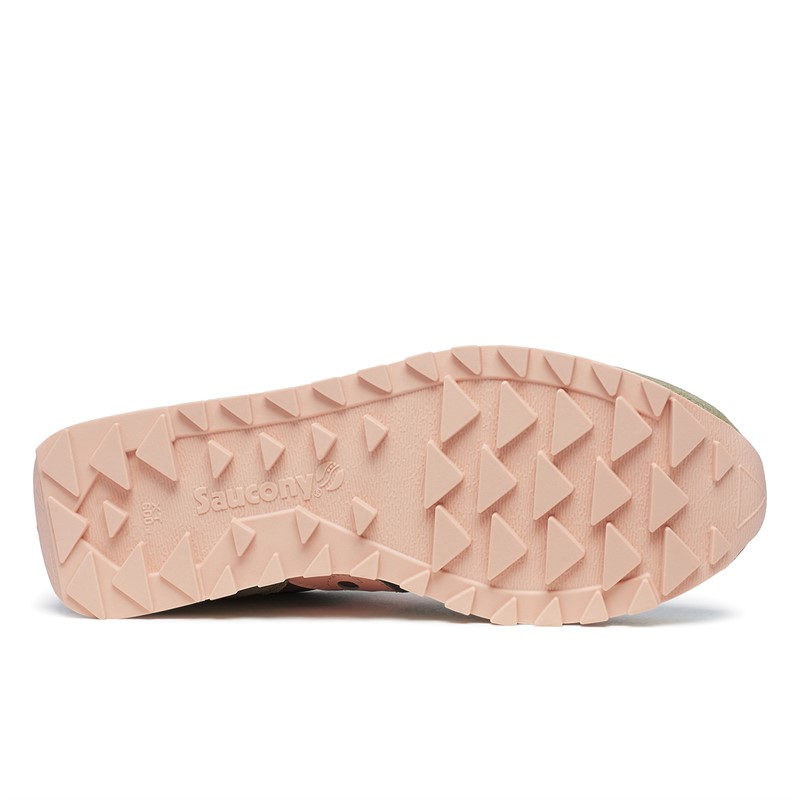 Saucony Womens Jazz Original Trainers Olive/Peach