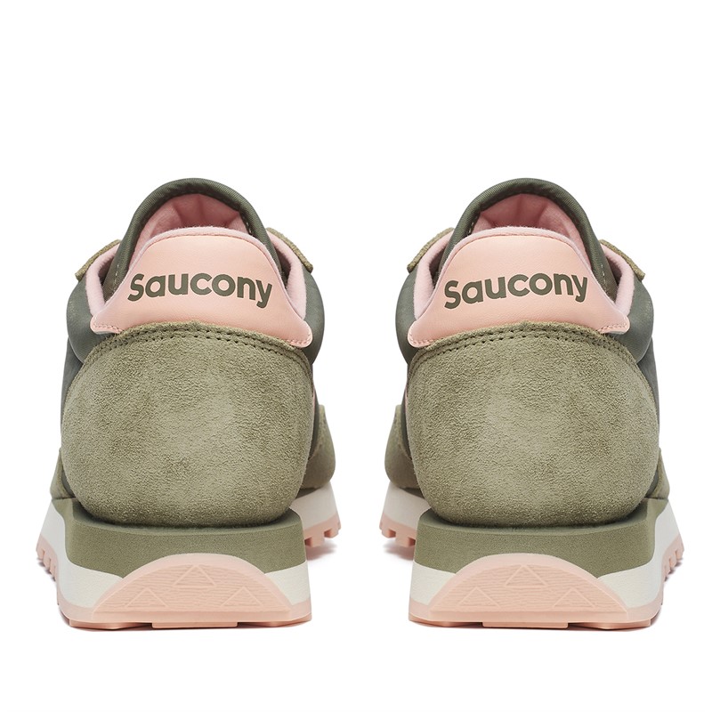 Saucony Womens Jazz Original Trainers Olive/Peach