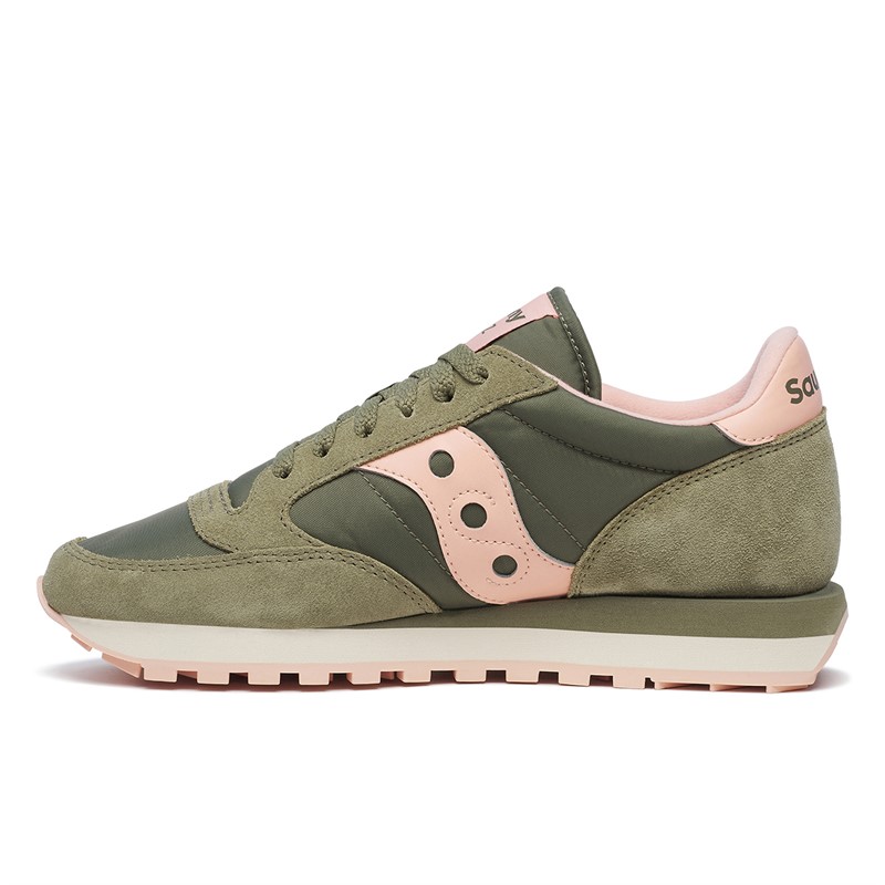 Saucony Womens Jazz Original Trainers Olive/Peach