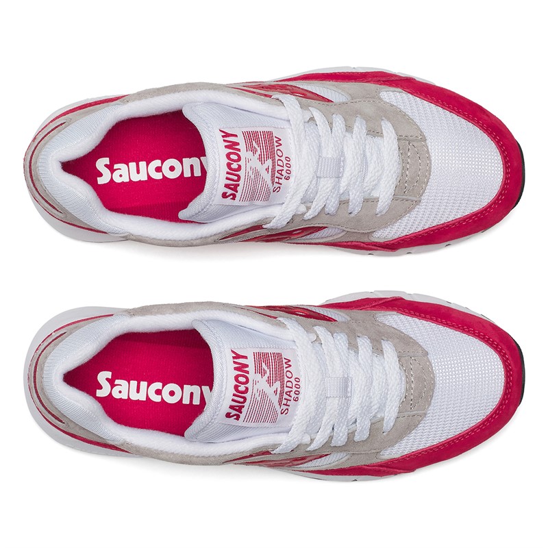 Saucony Mens Shadow 6000 Trainers White/Red