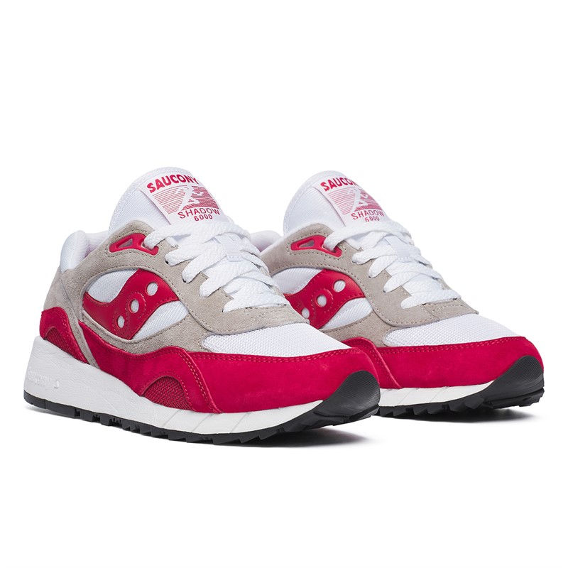 Saucony Mens Shadow 6000 Trainers White/Red