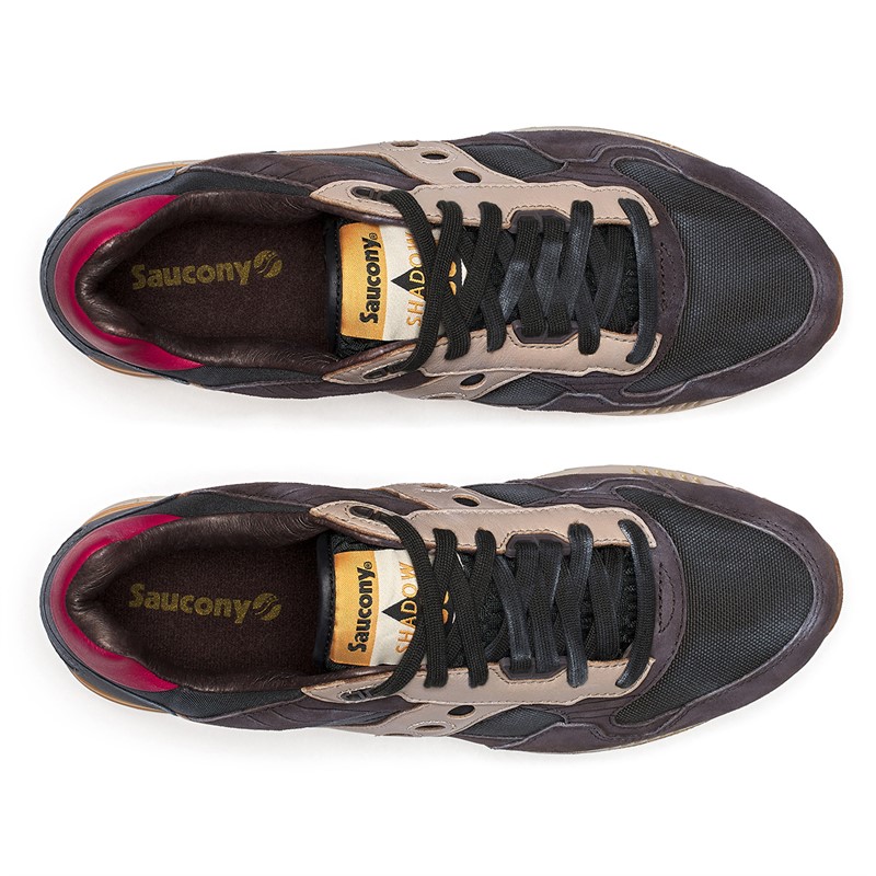 Saucony Mens Shadow 5000 Trainers Black/Brown