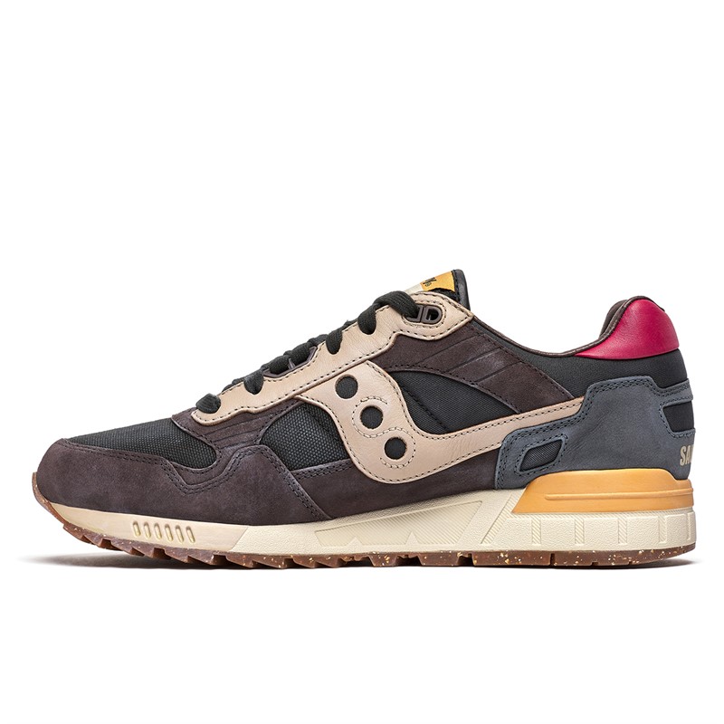Saucony Mens Shadow 5000 Trainers Black/Brown