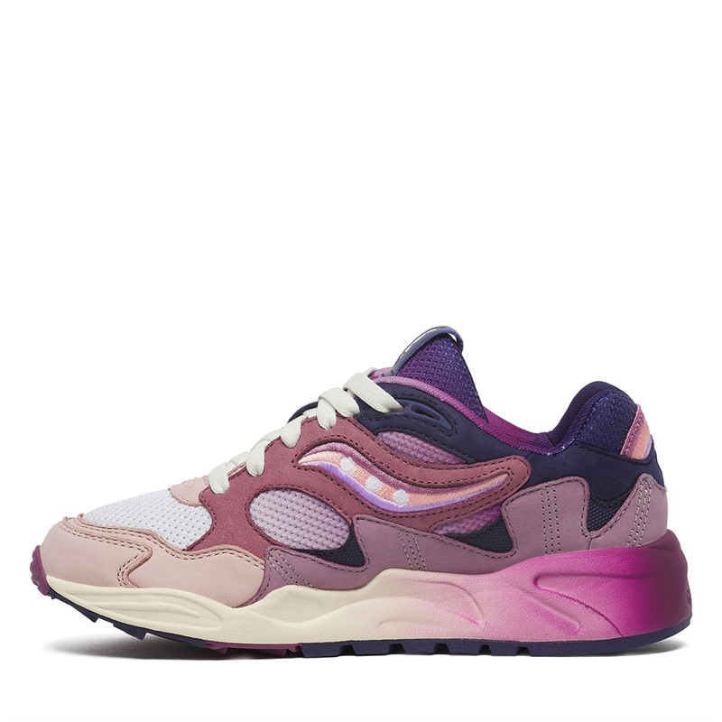 Saucony Womens Grid Shadow 2 Trainers Lilac/Blue