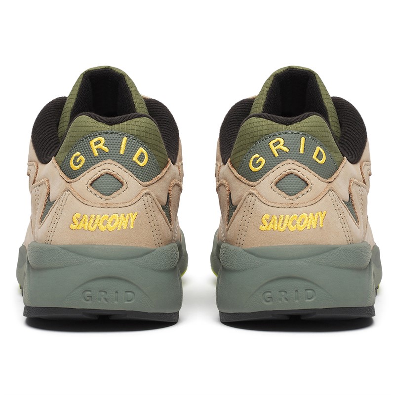 Saucony Mens Grid Shadow 2 Trainers Avocado/Beige