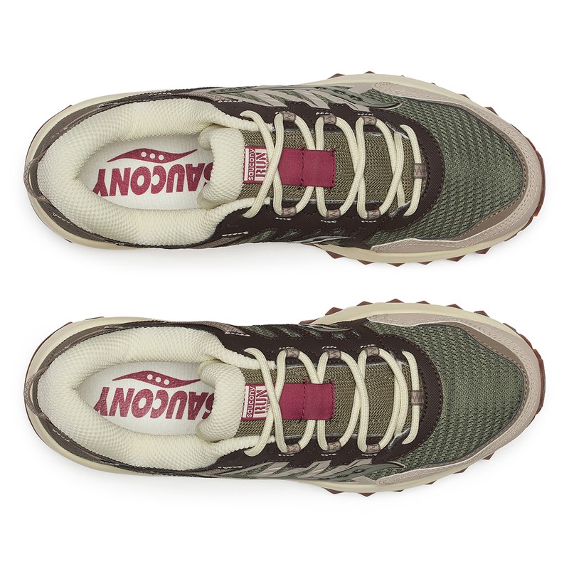 Saucony Grid Peak Trainers Olive/Brown