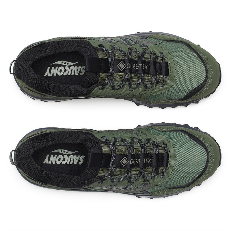 Saucony Mens Grid Peak Gore-Tex Waterproof Trainers Forest/Black