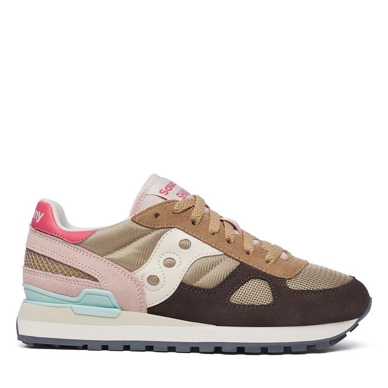 Saucony Womens Shadow Original Trainers Brown/Cream
