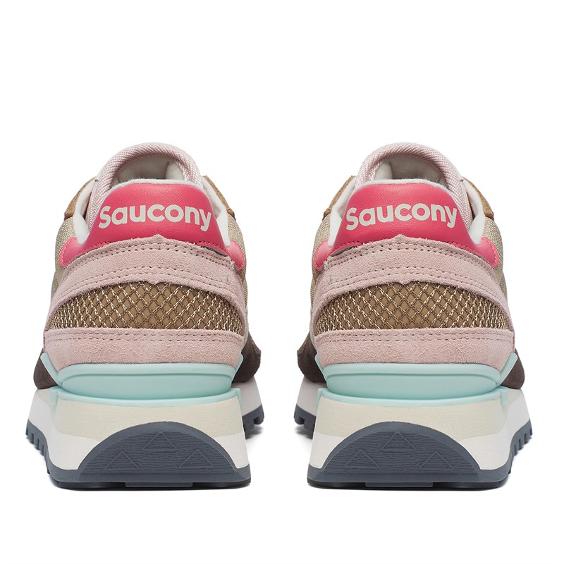 Saucony Womens Shadow Original Trainers Brown/Cream